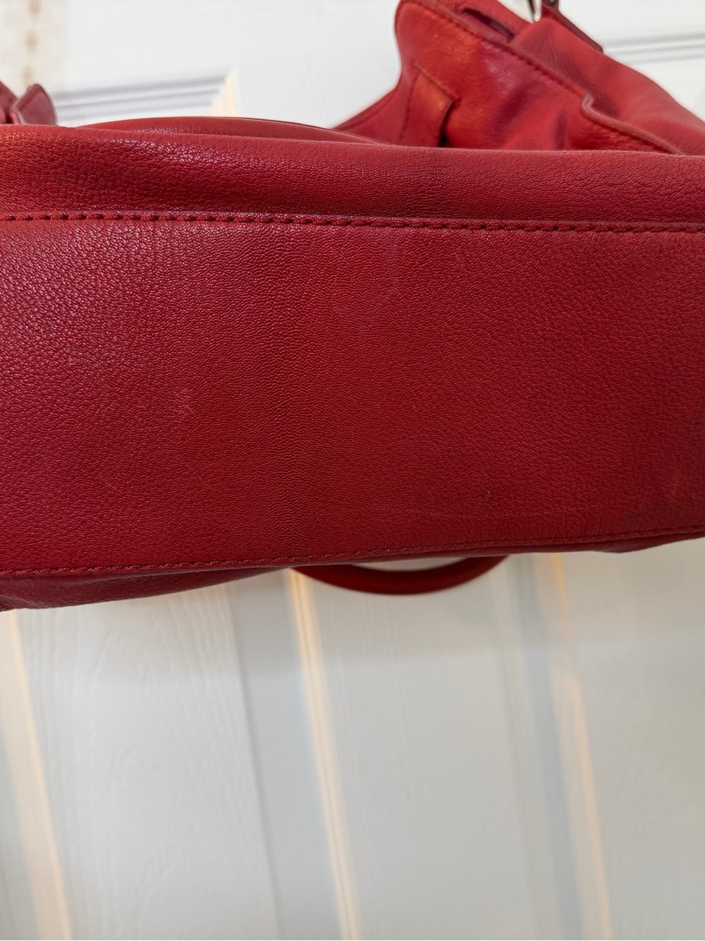 Michael Kors Red Leather Chain-Handle Shoulder Bag - Picture 5 of 15
